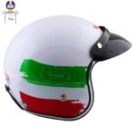 کلاه کاسکت وسپایی ردلاین مدل 218 طرح پرچم ایتالیا رنگ سفید - تصویر 3