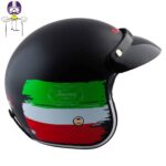 کلاه کاسکت وسپایی ردلاین مدل 218 طرح پرچم ایتالیا رنگ مشکی مات - تصویر 3