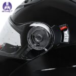 کلاه کاسکت بلوتوث دار فک متحرک ردلاین مدل 939 رنگ مشکی براق - تصویر 6