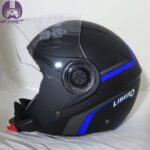 کلاه کاسکت بدون فک لیبرو رنگ مشکی مات-آبی - تصویر 4