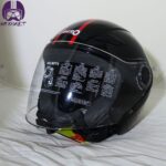 کلاه کاسکت بدون فک لیبرو رنگ مشکی براق - قرمز - تصویر 2