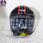 کلاه کاسکت بدون فک لیبرو رنگ مشکی براق - قرمز - تصویر 6