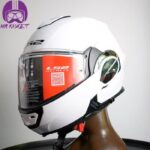 کلاه کاسکت ال اس تو مدل Valiant White Modular - تصویر 6