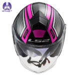کلاه کاسکت ال اس تو مدل OF573 Twister II Black Pink Shine - تصویر 3