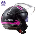 کلاه کاسکت ال اس تو مدل OF573 Twister II Black Pink Shine - تصویر 4