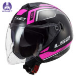 کلاه کاسکت ال اس تو مدل OF573 Twister II Black Pink Shine - تصویر 7