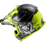 کلاه کاسکت ال اس تو مدل ls2 mx437 fast evo crusher black hi vis yellow - تصویر 8