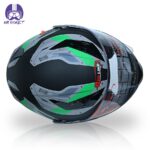 کلاه کاسکت فک متحرک ردلاین مدل ۹۳9 رنگ مشکی سبز - تصویر 4