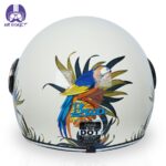 کلاه کاسکت بیون B-110 مدل طوطی رنگ سفید - تصویر 3