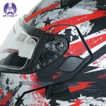 کلاه کاسکت فک متحرک دی ای وان مدل ۱۰6 طرح Art Red - تصویر 7