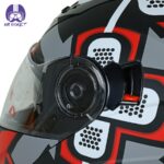کلاه کاسکت فک متحرک ردلاین مدل 939 رنگ مشکی قرمز مات - تصویر 8