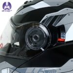 کلاه کاسکت فک متحرک ردلاین مدل 939 رنگ مشکی طوسی براق - تصویر 8