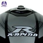 کلاه کاسکت فک ثابت راپیدو مدل 967 طرح TRX رنگ نارنجی طوسی - تصویر 4
