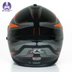 کلاه کاسکت فک ثابت راپیدو مدل 967 طرح TRX رنگ نارنجی طوسی - تصویر 5
