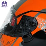 کلاه کاسکت فک ثابت راپیدو مدل 967 طرح TRX رنگ نارنجی طوسی - تصویر 7