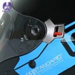 کلاه کاسکت بدون فک دابلیو استاندارد رنگ آبی مشکی براق - تصویر 7