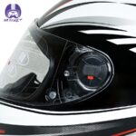 کلاه کاسکت فک ثابت راپیدو مدل 966 رنگ سفید مشکی - تصویر 6