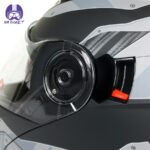 کلاه کاسکت فک متحرک ردلاین مدل 939 رنگ طوسی مشکی - تصویر 8