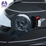 کلاه کاسکت فک متحرک ردلاین مدل ۹۳۹ ضربدری رنگ طوسی مشکی - تصویر 8
