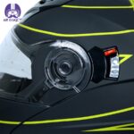 کلاه کاسکت بلوتوث دار فک متحرک ردلاین مدل 939 ضربدری رنگ زرد مشکی - تصویر 8