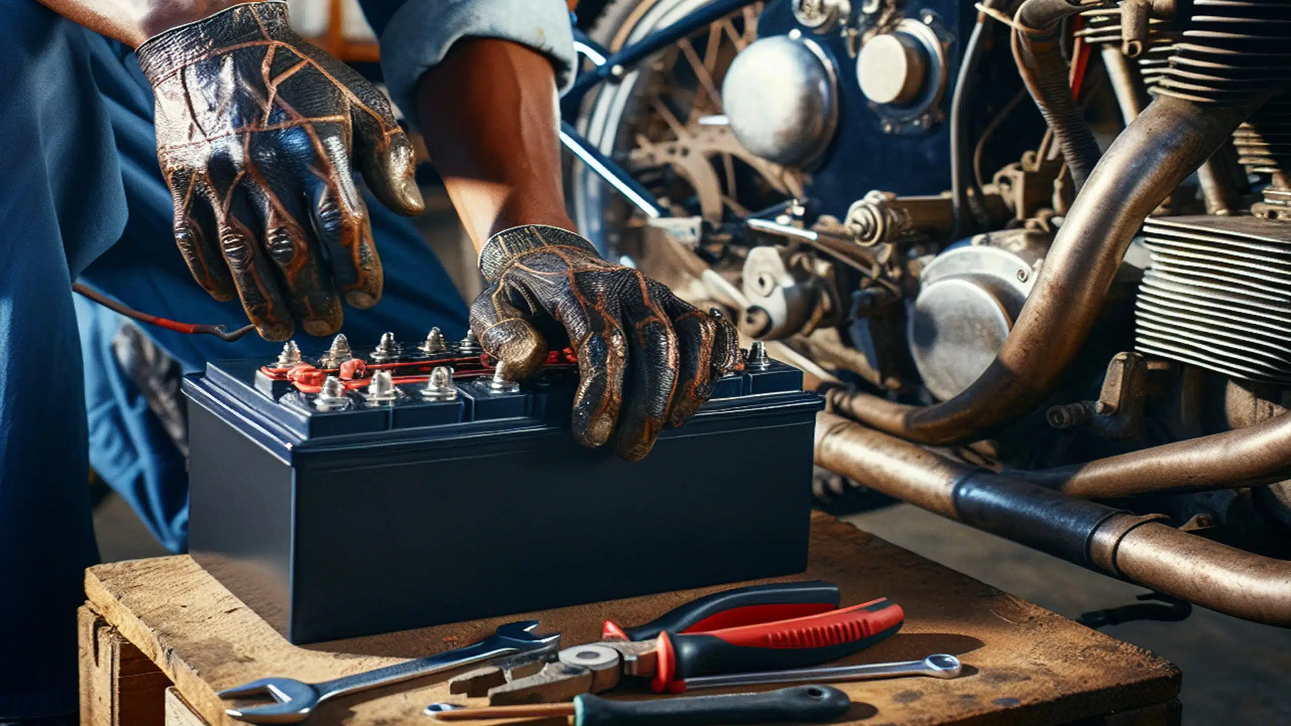 عوض کردن باتری موتورسیکلت