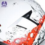 کلاه کاسکت بدون فک راپیدو مدل 878 طرح BON رنگ سفید براق - تصویر 8