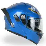 کلاه کاسکت فک متحرک QIKE رنگ آبی براق