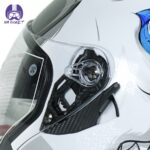 کلاه کاسکت بدون فک دی ای وان کد 407 طرح بوفالو رنگ آبی - تصویر 7