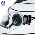 کلاه کاسکت فک متحرک ردلاین مدل ۹۳۹ ضربدری رنگ سفید مشکی - تصویر 7