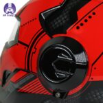 کلاه کاسکت ماسکی مدل ایرون من رنگ قرمز طوسی براق - تصویر 7