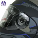 کلاه کاسکت فک متحرک Da1 مدل ۱۰8 طرحF-1 رنگ آبی - تصویر 8