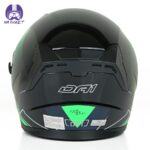 کلاه کاسکت بدون فک دی ای وان کد 407 رنگ مشکی سبز - تصویر 5