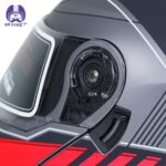 کلاه کاسکت فک متحرک RXR مدل 691 رنگ طوسی قرمز - تصویر 7