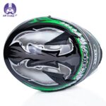 کلاه کاسکت فک متحرک RXR مدل 691 طرح هالوین سبز - تصویر 6