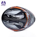 کلاه کاسکت فک متحرک RXR مدل 691 طرح هالوین سبز - تصویر 6