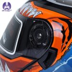 کلاه کاسکت فک متحرک RXR مدل 691 طرح هالوین سبز - تصویر 7