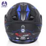 کلاه کاسکت بلوتوث دار فک متحرک ردلاین مدل 939 طرح blue time - تصویر 6