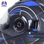 کلاه کاسکت بلوتوث دار فک متحرک ردلاین مدل 939 طرح blue time - تصویر 11