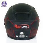 کلاه کاسکت بدون فک ردلاین مدل 956 رنگ مشکی قرمز مات - تصویر 5