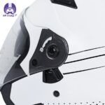 کلاه کاسکت بدون فک ردلاین مدل 956 رنگ سفید مشکی براق - تصویر 8