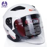 کلاه کاسکت بلوتوث دار بدون فک ردلاین مدل 956طرح White Wave - تصویر 4