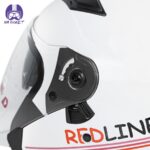 کلاه کاسکت بلوتوث دار بدون فک ردلاین مدل 956طرح White Wave - تصویر 12