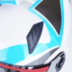 کلاه کاسکت خرگوشی نیترنیوس مدل FF-319 White Blue - تصویر 6