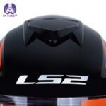کلاه کاسکت فک متحرک ال اس تو مدل LS2 FF345 رنگ مشکی نارنجی براق - تصویر 8