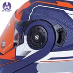 کلاه کاسکت فک متحرک ال اس تو مدل ls2 of345-5 رنگ آبی نارنجی - تصویر 8