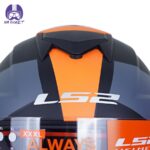 کلاه کاسکت فک متحرک ال اس تو مدل LS2 FF345 رنگ طوسی نارنجی مات - تصویر 7