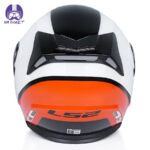 کلاه کاسکت فک متحرک ال اس تو مدل LS2 FF345 رنگ سفید نارنجی براق - تصویر 5