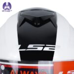 کلاه کاسکت فک متحرک ال اس تو مدل LS2 FF345 رنگ سفید نارنجی براق - تصویر 8
