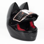 کلاه کاسکت خرگوشی اچ ان جی مدل HNJ 902 Black shine - تصویر 4