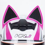 کلاه کاسکت خرگوشی اچ ان جی مدل HNJ 902 White Pink - تصویر 8